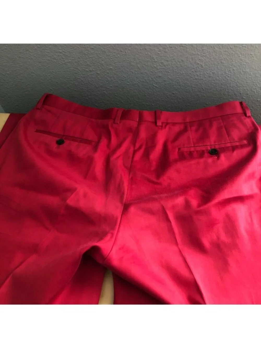 HUGO BOSS Straight Stretch Red Cotton Pants Men's size 38R 38x28 Preppy